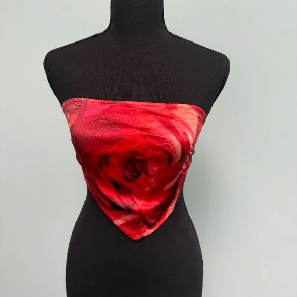 Kim Shui scarf top in rose size S. - Picture 2 of 8